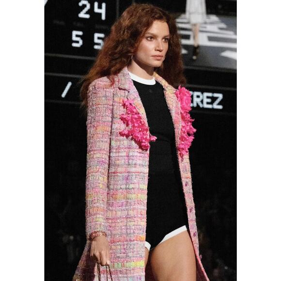 Chanel 24C Black White Crystal CC Logo Neoprene Stretch Jersey Top T Shirt 38 - Picture 12 of 16